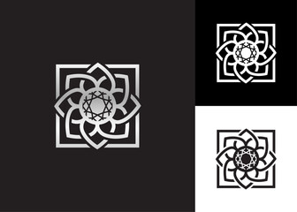 SQUARE FLOWER ABSTRACT LOGO 