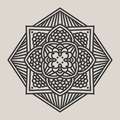 Abstract Mandala. Circular pattern in form of mandala for Henna, Mehndi, tattoo, decoration. Oriental pattern, vector illustration.