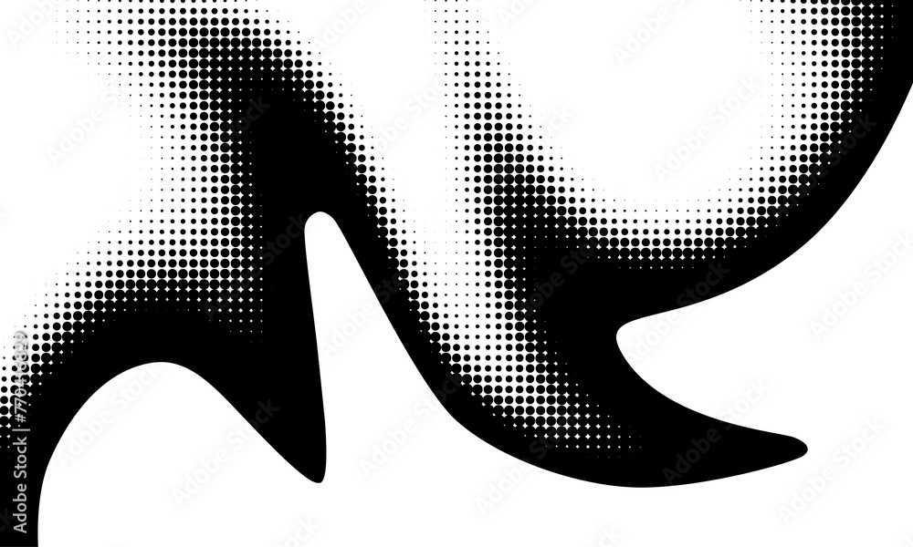 Aufkleber monochrome gradient halftone dots background. overlay png illustration. abstract grunge dots on tran