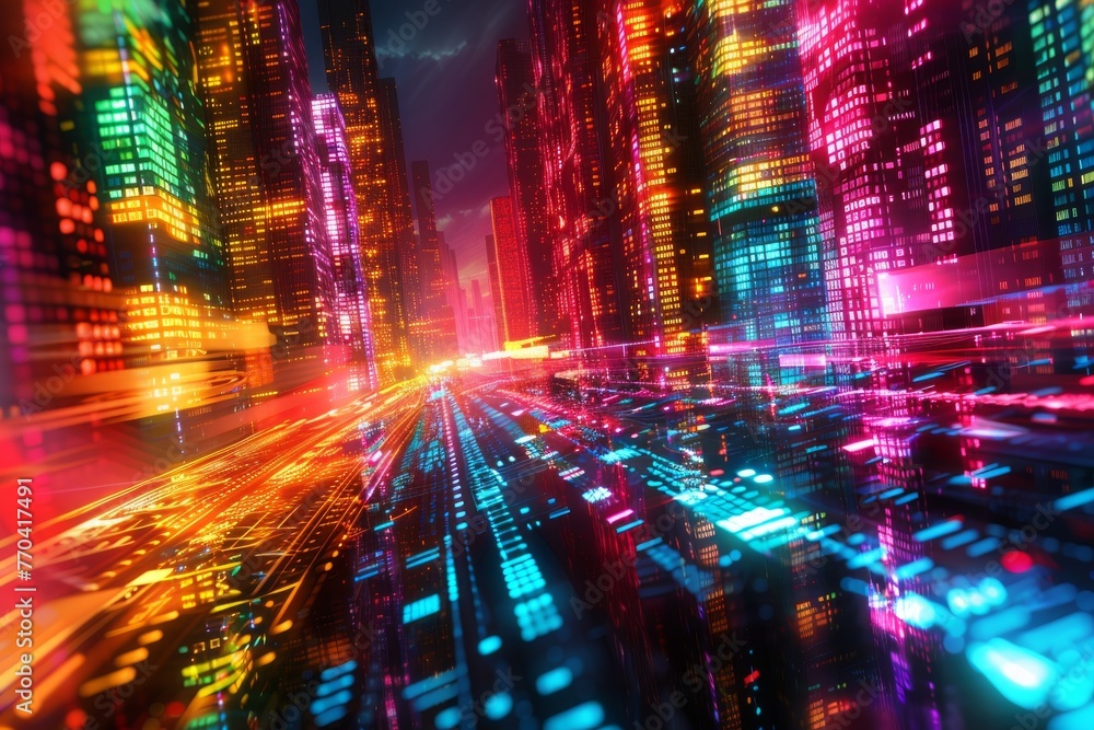 Poster abstract background data flow on futuristic technology.