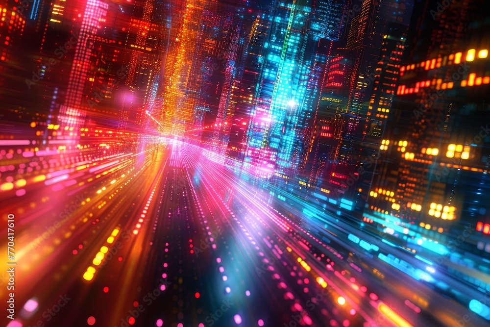 Aufkleber abstract background data flow on futuristic technology.