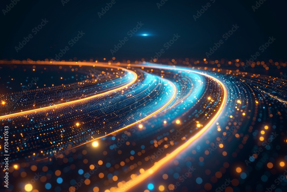 Aufkleber abstract background data flow on futuristic technology.