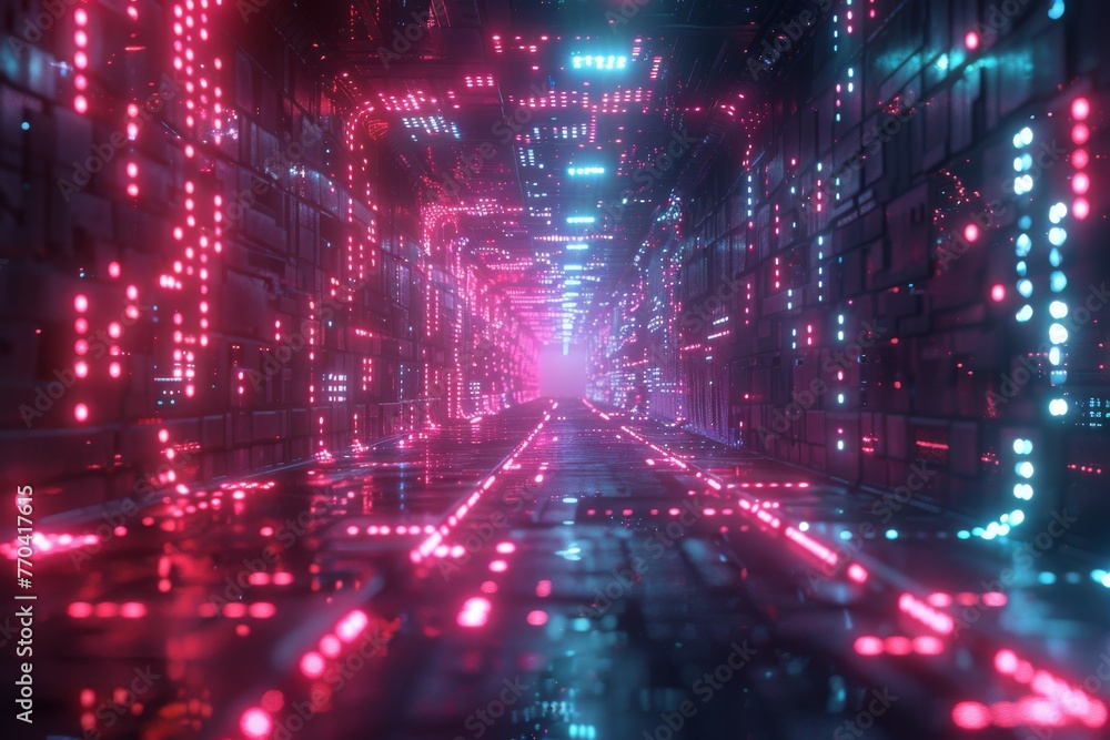 Poster abstract background data flow on futuristic technology.