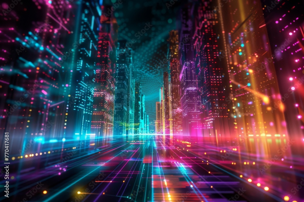 Poster abstract background data flow on futuristic technology.