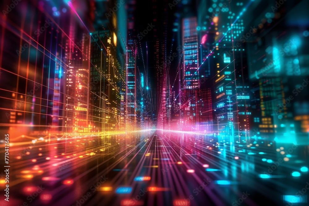 Poster abstract background data flow on futuristic technology.