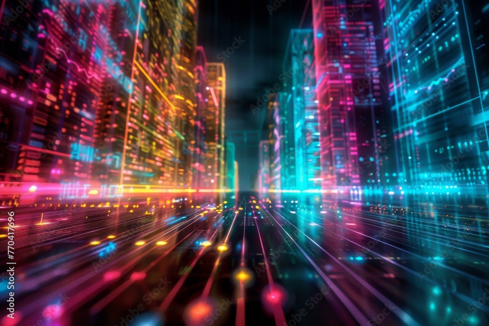 Poster abstract background data flow on futuristic technology.