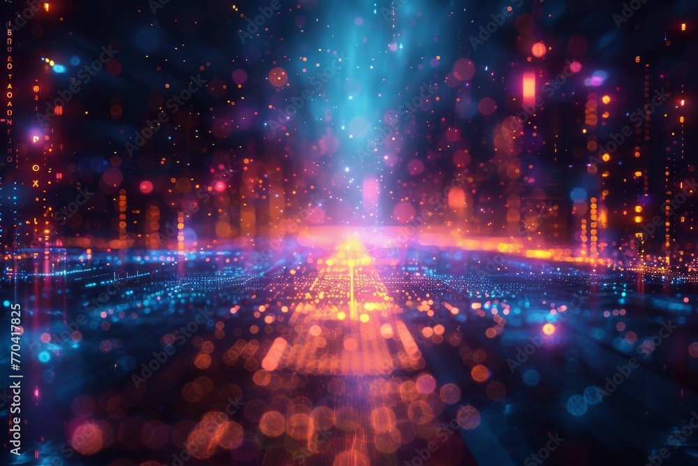 Poster abstract background data flow on futuristic technology.
