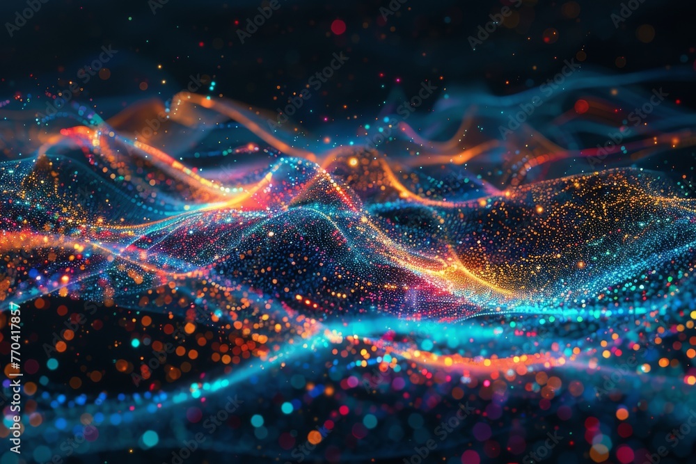 Poster abstract background data flow on futuristic technology.