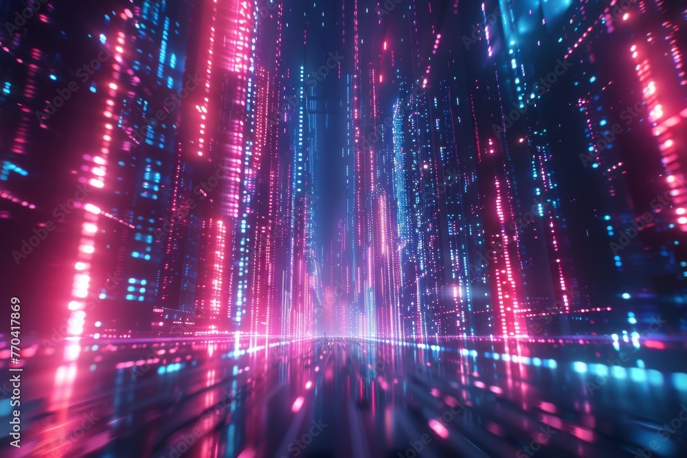 Poster abstract background data flow on futuristic technology.