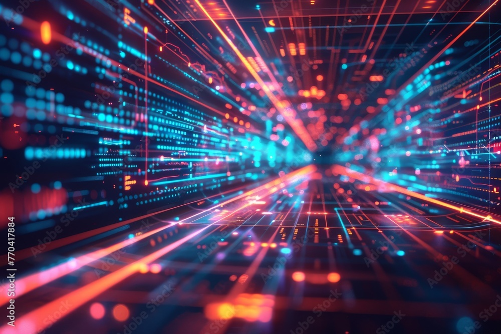 Poster abstract background data flow on futuristic technology.
