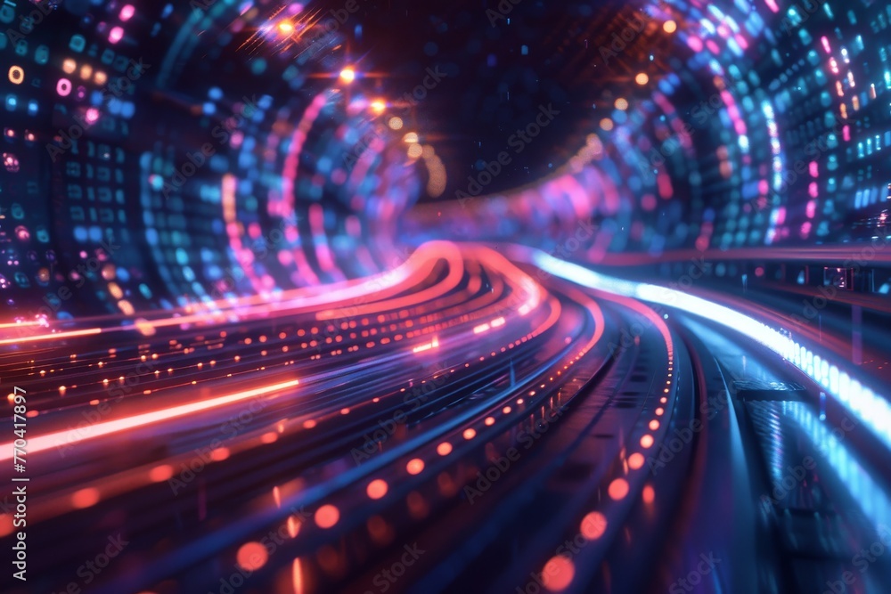 Poster abstract background data flow on futuristic technology.