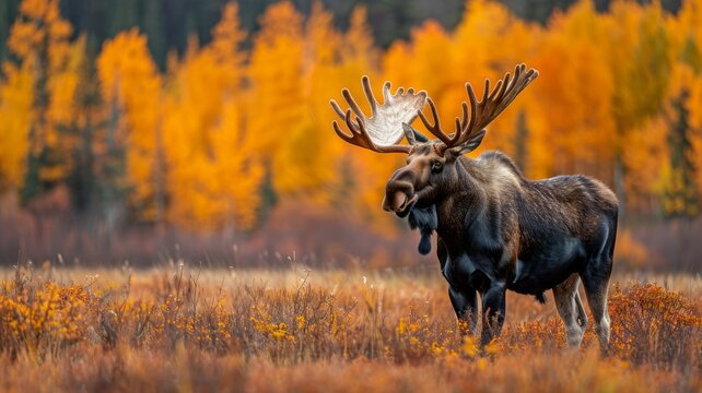 Moose in a nature photography workshop, scenic antlers