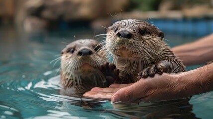 Otters opening a hand-holding therapy clinic