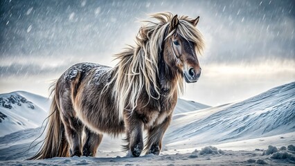 horse in winter