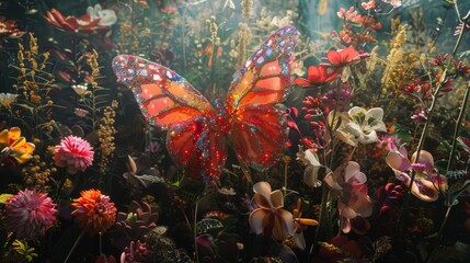 Obraz na płótnie Canvas butterfly on the flowers