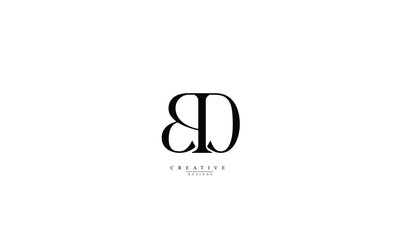 Alphabet letters Initials Monogram logo BD DB B D