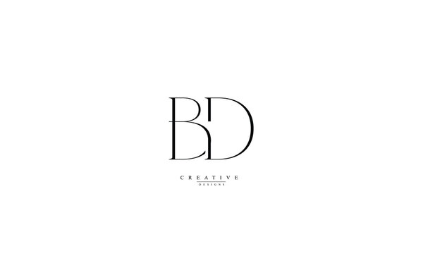 Alphabet letters Initials Monogram logo BD DB B D