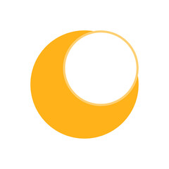 Yellow crescent moon with circle boho icon flat vector design