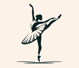 Ballerina in arabesque pose. The elegance and plasticity of ballet