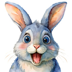 cute bunny rabbit watercolor clipart