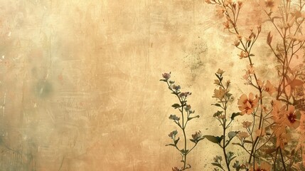 Create an oil-painted airbrush style image, equally divided into two sections. On the left side, illustrate a whimsical realistic closeup apothecary herbal background. Cute features.  - obrazy, fototapety, plakaty
