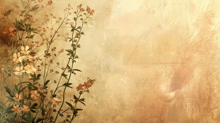 Create an oil-painted airbrush style image, equally divided into two sections. On the left side, illustrate a whimsical realistic closeup apothecary herbal background. 