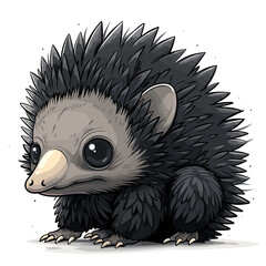 Echidna Cartoon Icon, isolated on transparent background, PNG For Designer	
