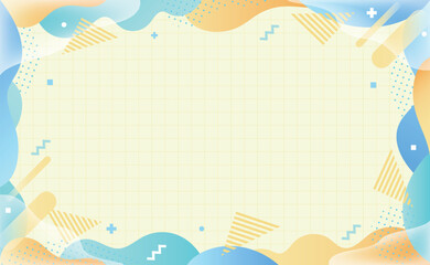 メンフィスとグラデーション 背景　黄色　水色　カラフル
