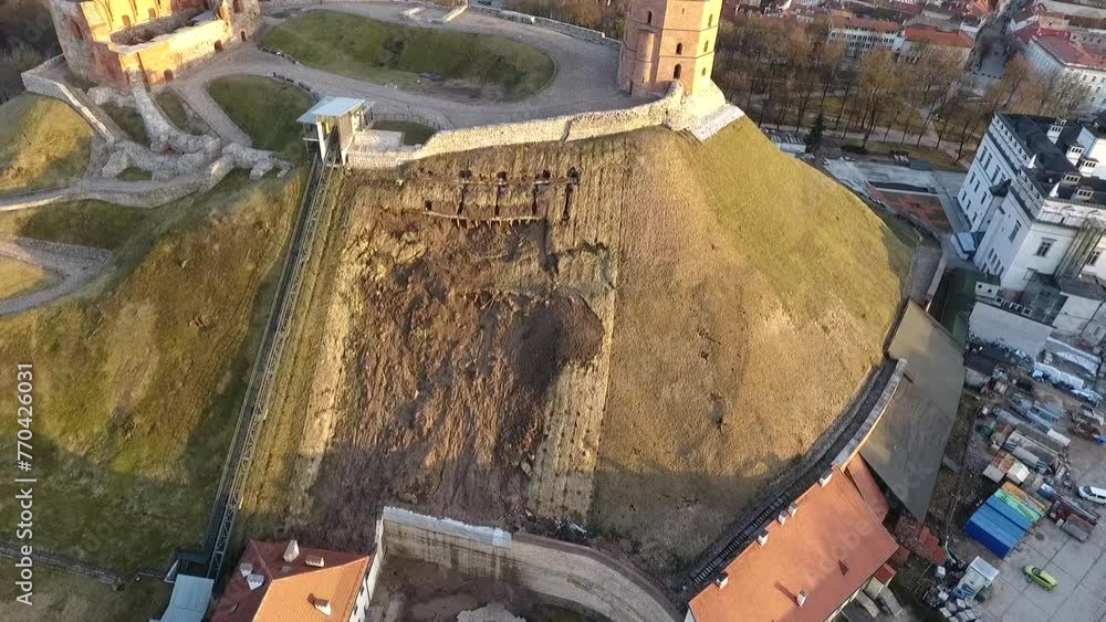 Poster Gediminas Tower in Vilnius City, Lithuania.