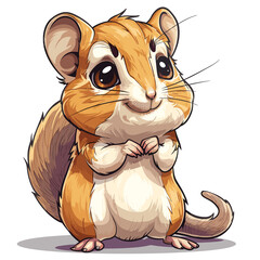 Gerbil Cartoon Icon, isolated on transparent background, PNG For Designer	