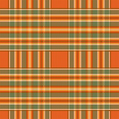 Seamless plaid Dot shapes graphic background for a Orange fabric print. Vector design.
