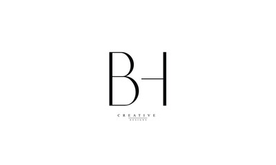 Alphabet letters Initials Monogram logo BH HB B H