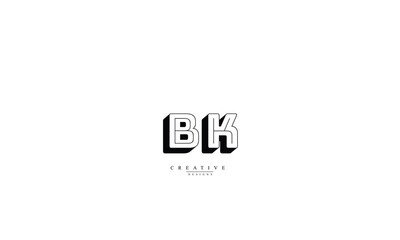 Alphabet letters Initials Monogram logo BK KB B K