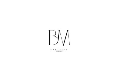 Alphabet letters Initials Monogram logo BM MB B M