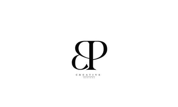 Alphabet letters Initials Monogram logo BP PB B P