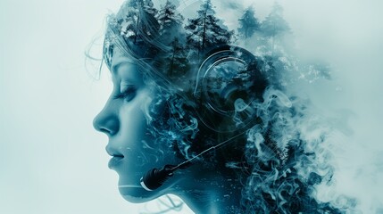 Animalistic Elegance: Close-Up of a Person in a Mask with Animal Features and Water Elements