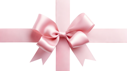 Pink ribbon and bow, cut out