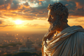 Majestic Quirinus, the deified Romulus, watches over the city of Rome from his celestial throne,...