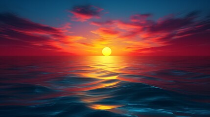 Naklejka na ściany i meble great sunset over the ocean