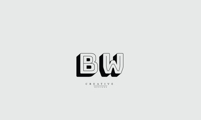 Fototapeta premium Alphabet letters Initials Monogram logo BW B W