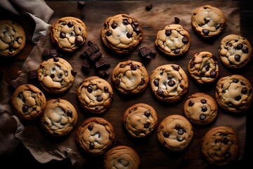 freshly baked choco-chip cookies 