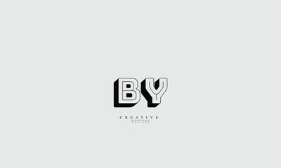 Alphabet letters Initials Monogram logo BY YB B Y