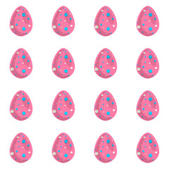 Illustration on theme seamless celebration holiday Easter with hunt colorful bright eggs