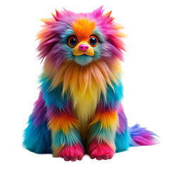 abstract pomeranian german spitz from multicolored paints colored - obrazy, fototapety, plakaty