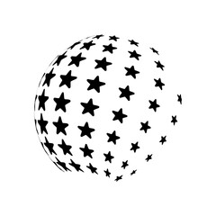 Abstract globe 3d star effect