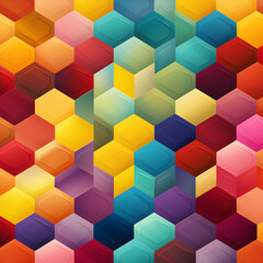 Fototapeta na wymiar Intriguing Multicolored Hexagonal Pattern: An Aesthetically Pleasing Blend of Geometric Design and Vibrant Colors