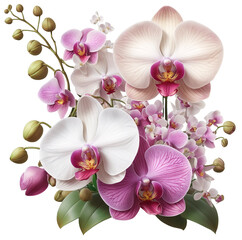 Orchid bouquet PNG Element for Design Illustration.