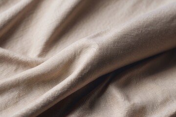A photograph showcasing the intricate weave and natural texture of a beige fabric with nuanced tones
