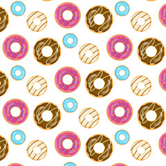 Donuts pattern. Vector illustration.