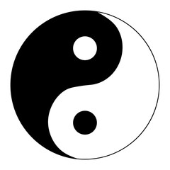 Yin yang is a symbol of harmony and balance. Vector illustration.